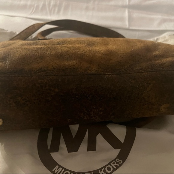 Michael Kors Hamilton Distressed Leather Satchel Handbag, NWT - Picture 3 of 6